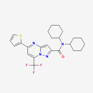 molecular formula C24H27F3N4OS B4336879 N,N-dicyclohexyl-5-(2-thienyl)-7-(trifluoromethyl)pyrazolo[1,5-a]pyrimidine-2-carboxamide 