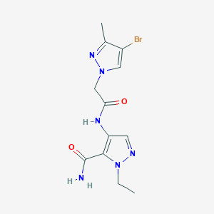 molecular formula C12H15BrN6O2 B4336960 4-{[2-(4-BROMO-3-METHYL-1H-PYRAZOL-1-YL)ACETYL]AMINO}-1-ETHYL-1H-PYRAZOLE-5-CARBOXAMIDE 