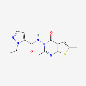 molecular formula C14H15N5O2S B4337092 N~5~-[2,6-DIMETHYL-4-OXOTHIENO[2,3-D]PYRIMIDIN-3(4H)-YL]-1-ETHYL-1H-PYRAZOLE-5-CARBOXAMIDE 