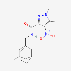 molecular formula C17H24N4O3 B4337243 N-(1-adamantylmethyl)-1,5-dimethyl-4-nitro-1H-pyrazole-3-carboxamide 