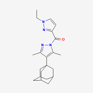 molecular formula C21H28N4O B4337376 [4-(1-ADAMANTYL)-3,5-DIMETHYL-1H-PYRAZOL-1-YL](1-ETHYL-1H-PYRAZOL-3-YL)METHANONE 