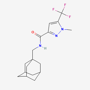 molecular formula C17H22F3N3O B4337737 N-(1-adamantylmethyl)-1-methyl-5-(trifluoromethyl)-1H-pyrazole-3-carboxamide 