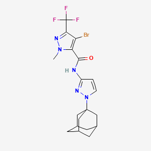 molecular formula C19H21BrF3N5O B4337758 N-[1-(1-adamantyl)-1H-pyrazol-3-yl]-4-bromo-1-methyl-3-(trifluoromethyl)-1H-pyrazole-5-carboxamide 