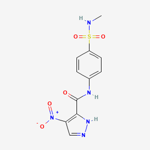 molecular formula C11H11N5O5S B4339077 N-{4-[(methylamino)sulfonyl]phenyl}-4-nitro-1H-pyrazole-3-carboxamide 