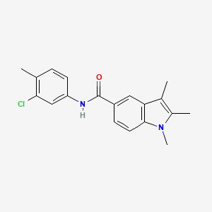 molecular formula C19H19ClN2O B4339187 N-(3-chloro-4-methylphenyl)-1,2,3-trimethyl-1H-indole-5-carboxamide 