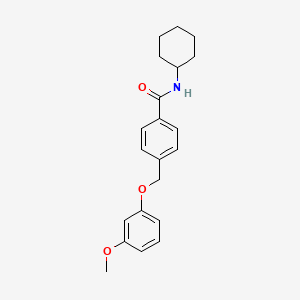 molecular formula C21H25NO3 B4339303 N-cyclohexyl-4-[(3-methoxyphenoxy)methyl]benzamide 