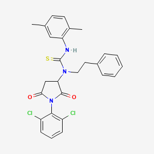 molecular formula C27H25Cl2N3O2S B4339462 N-[1-(2,6-DICHLOROPHENYL)-2,5-DIOXOTETRAHYDRO-1H-PYRROL-3-YL]-N'-(2,5-DIMETHYLPHENYL)-N-PHENETHYLTHIOUREA 