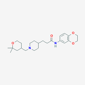 molecular formula C24H36N2O4 B4340135 N-(2,3-dihydro-1,4-benzodioxin-6-yl)-3-{1-[(2,2-dimethyltetrahydro-2H-pyran-4-yl)methyl]-4-piperidinyl}propanamide 