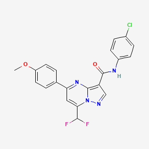 molecular formula C21H15ClF2N4O2 B4340252 N-(4-chlorophenyl)-7-(difluoromethyl)-5-(4-methoxyphenyl)pyrazolo[1,5-a]pyrimidine-3-carboxamide 