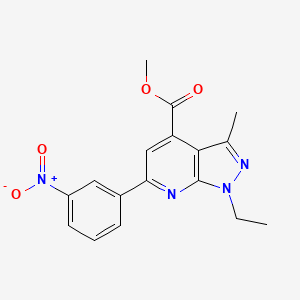 molecular formula C17H16N4O4 B4340617 methyl 1-ethyl-3-methyl-6-(3-nitrophenyl)-1H-pyrazolo[3,4-b]pyridine-4-carboxylate 