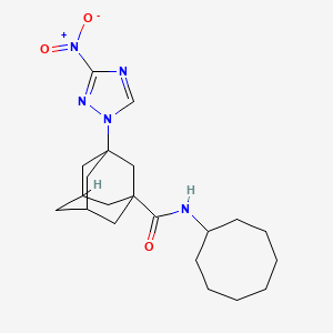 molecular formula C21H31N5O3 B4341554 N~1~-CYCLOOCTYL-3-(3-NITRO-1H-1,2,4-TRIAZOL-1-YL)-1-ADAMANTANECARBOXAMIDE 