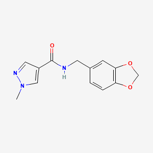 molecular formula C13H13N3O3 B4341879 N~4~-(1,3-BENZODIOXOL-5-YLMETHYL)-1-METHYL-1H-PYRAZOLE-4-CARBOXAMIDE 