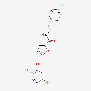 molecular formula C20H16Cl3NO3 B4342020 N-[2-(4-chlorophenyl)ethyl]-5-[(2,5-dichlorophenoxy)methyl]furan-2-carboxamide 