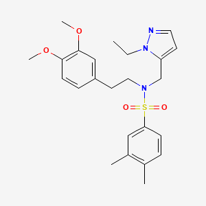 molecular formula C24H31N3O4S B4342229 N-(3,4-DIMETHOXYPHENETHYL)-N-[(1-ETHYL-1H-PYRAZOL-5-YL)METHYL]-3,4-DIMETHYL-1-BENZENESULFONAMIDE 