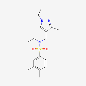 molecular formula C17H25N3O2S B4342289 N-ETHYL-N-[(1-ETHYL-3-METHYL-1H-PYRAZOL-4-YL)METHYL]-3,4-DIMETHYL-1-BENZENESULFONAMIDE 