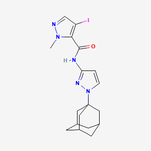 molecular formula C18H22IN5O B4342476 N-[1-(1-adamantyl)-1H-pyrazol-3-yl]-4-iodo-1-methyl-1H-pyrazole-5-carboxamide 