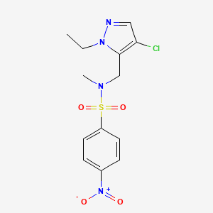 molecular formula C13H15ClN4O4S B4342678 N-[(4-CHLORO-1-ETHYL-1H-PYRAZOL-5-YL)METHYL]-N-METHYL-4-NITRO-1-BENZENESULFONAMIDE 