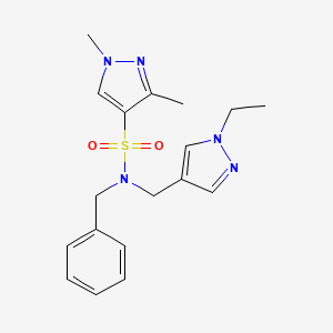 molecular formula C18H23N5O2S B4342736 N-benzyl-N-[(1-ethyl-1H-pyrazol-4-yl)methyl]-1,3-dimethyl-1H-pyrazole-4-sulfonamide 