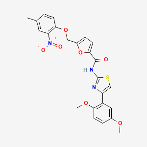 molecular formula C24H21N3O7S B4342751 N-[4-(2,5-dimethoxyphenyl)-1,3-thiazol-2-yl]-5-[(4-methyl-2-nitrophenoxy)methyl]-2-furamide 
