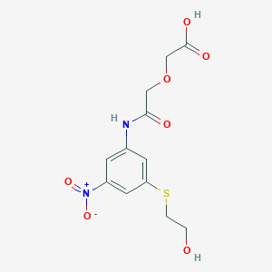 molecular formula C12H14N2O7S B4343136 2-(2-{3-[(2-HYDROXYETHYL)SULFANYL]-5-NITROANILINO}-2-OXOETHOXY)ACETIC ACID 