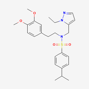 molecular formula C25H33N3O4S B4343196 N-(3,4-DIMETHOXYPHENETHYL)-N-[(1-ETHYL-1H-PYRAZOL-5-YL)METHYL]-4-ISOPROPYL-1-BENZENESULFONAMIDE 