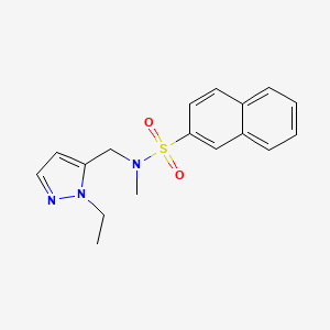 molecular formula C17H19N3O2S B4343204 N-[(1-ethyl-1H-pyrazol-5-yl)methyl]-N-methyl-2-naphthalenesulfonamide 
