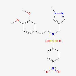 molecular formula C21H24N4O6S B4343305 N-(3,4-DIMETHOXYPHENETHYL)-N-[(1-METHYL-1H-PYRAZOL-4-YL)METHYL]-4-NITRO-1-BENZENESULFONAMIDE 