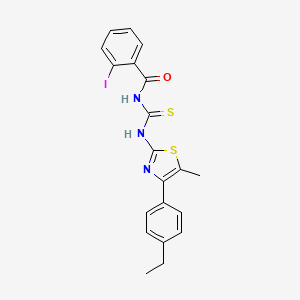 molecular formula C20H18IN3OS2 B4343329 N-[4-(4-ETHYLPHENYL)-5-METHYL-1,3-THIAZOL-2-YL]-N'-(2-IODOBENZOYL)THIOUREA 