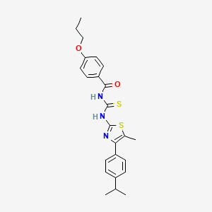 molecular formula C24H27N3O2S2 B4343334 N-[4-(4-ISOPROPYLPHENYL)-5-METHYL-1,3-THIAZOL-2-YL]-N'-(4-PROPOXYBENZOYL)THIOUREA 