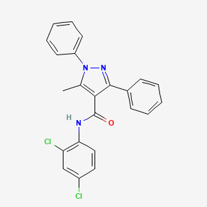 molecular formula C23H17Cl2N3O B4343355 N-(2,4-dichlorophenyl)-5-methyl-1,3-diphenyl-1H-pyrazole-4-carboxamide 