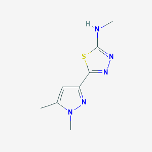 molecular formula C8H11N5S B4343805 N-[5-(1,5-DIMETHYL-1H-PYRAZOL-3-YL)-1,3,4-THIADIAZOL-2-YL]-N-METHYLAMINE 