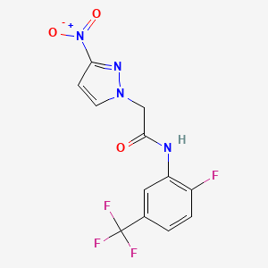 molecular formula C12H8F4N4O3 B4343862 N-[2-fluoro-5-(trifluoromethyl)phenyl]-2-(3-nitro-1H-pyrazol-1-yl)acetamide 