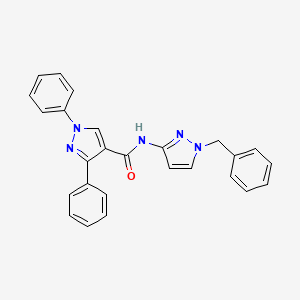 molecular formula C26H21N5O B4344014 N-(1-benzyl-1H-pyrazol-3-yl)-1,3-diphenyl-1H-pyrazole-4-carboxamide 