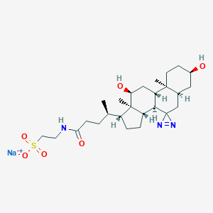 sodium;2-[[(4R)-4-[(3R,5R,8R,9S,10S,12S,13R,14S,17R)-3,12-dihydroxy-10,13-dimethylspiro[1,2,3,4,5,6,8,9,11,12,14,15,16,17-tetradecahydrocyclopenta[a]phenanthrene-7,3'-diazirine]-17-yl]pentanoyl]amino]ethanesulfonate