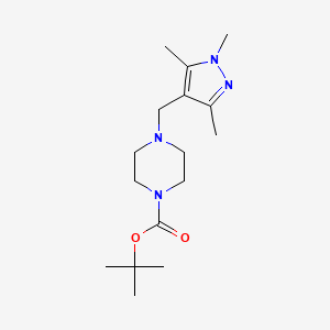 molecular formula C16H28N4O2 B4344237 TERT-BUTYL 4-[(1,3,5-TRIMETHYL-1H-PYRAZOL-4-YL)METHYL]TETRAHYDRO-1(2H)-PYRAZINECARBOXYLATE 