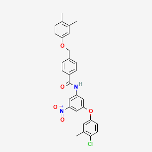 molecular formula C29H25ClN2O5 B4344273 N-[3-(4-chloro-3-methylphenoxy)-5-nitrophenyl]-4-[(3,4-dimethylphenoxy)methyl]benzamide 