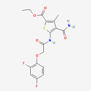 molecular formula C17H16F2N2O5S B4344419 ETHYL 4-(AMINOCARBONYL)-5-{[2-(2,4-DIFLUOROPHENOXY)ACETYL]AMINO}-3-METHYL-2-THIOPHENECARBOXYLATE 
