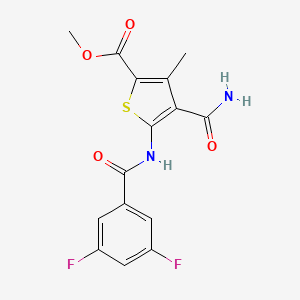 molecular formula C15H12F2N2O4S B4344426 methyl 4-(aminocarbonyl)-5-[(3,5-difluorobenzoyl)amino]-3-methyl-2-thiophenecarboxylate 