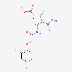molecular formula C16H14F2N2O5S B4344432 METHYL 4-(AMINOCARBONYL)-5-{[2-(2,4-DIFLUOROPHENOXY)ACETYL]AMINO}-3-METHYL-2-THIOPHENECARBOXYLATE 