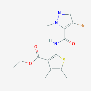 molecular formula C14H16BrN3O3S B4344458 ethyl 2-{[(4-bromo-1-methyl-1H-pyrazol-5-yl)carbonyl]amino}-4,5-dimethyl-3-thiophenecarboxylate 