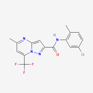 molecular formula C16H12ClF3N4O B4344462 N-(5-chloro-2-methylphenyl)-5-methyl-7-(trifluoromethyl)pyrazolo[1,5-a]pyrimidine-2-carboxamide 