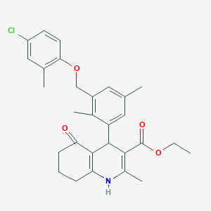 molecular formula C29H32ClNO4 B4344507 ethyl 4-{3-[(4-chloro-2-methylphenoxy)methyl]-2,5-dimethylphenyl}-2-methyl-5-oxo-1,4,5,6,7,8-hexahydro-3-quinolinecarboxylate 