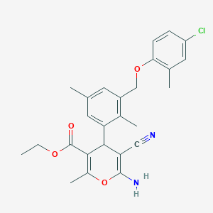 molecular formula C26H27ClN2O4 B4344509 ethyl 6-amino-4-{3-[(4-chloro-2-methylphenoxy)methyl]-2,5-dimethylphenyl}-5-cyano-2-methyl-4H-pyran-3-carboxylate 