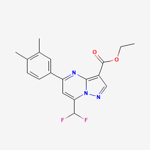 molecular formula C18H17F2N3O2 B4344575 ethyl 7-(difluoromethyl)-5-(3,4-dimethylphenyl)pyrazolo[1,5-a]pyrimidine-3-carboxylate 