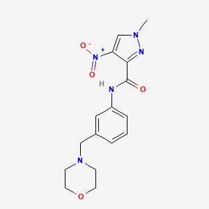 molecular formula C16H19N5O4 B4344630 1-METHYL-N-[3-(MORPHOLINOMETHYL)PHENYL]-4-NITRO-1H-PYRAZOLE-3-CARBOXAMIDE 