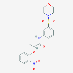 molecular formula C19H21N3O7S B4344917 N-[3-(MORPHOLINOSULFONYL)PHENYL]-2-(2-NITROPHENOXY)PROPANAMIDE 