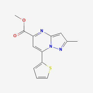 molecular formula C13H11N3O2S B4344948 methyl 2-methyl-7-(2-thienyl)pyrazolo[1,5-a]pyrimidine-5-carboxylate 