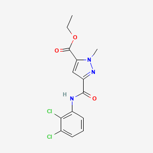 molecular formula C14H13Cl2N3O3 B4345085 ethyl 3-[(2,3-dichloroanilino)carbonyl]-1-methyl-1H-pyrazole-5-carboxylate 
