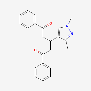 molecular formula C22H22N2O2 B4345212 3-(1,3-dimethyl-1H-pyrazol-4-yl)-1,5-diphenyl-1,5-pentanedione 