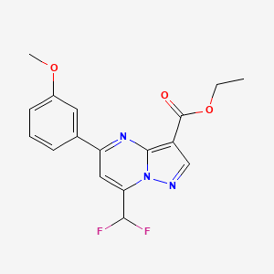 molecular formula C17H15F2N3O3 B4345929 ethyl 7-(difluoromethyl)-5-(3-methoxyphenyl)pyrazolo[1,5-a]pyrimidine-3-carboxylate 
